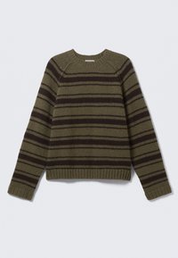 Vesta - dark khaki dark brown stripe