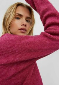 Vero Moda VMCREWLEFILE V-NECK  NOOS - Džemperis - very berry