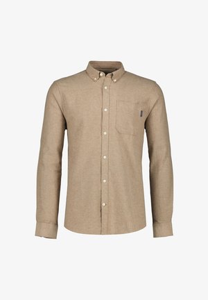 Lindbergh, LINDBERGH MÉLANGE BRUSHED SHIRT L/S - Overhemd - mid brown