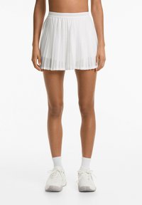 OYSHO - COMPRESSIVE MESH - Pleated skirt - white Thumbnail Image 1