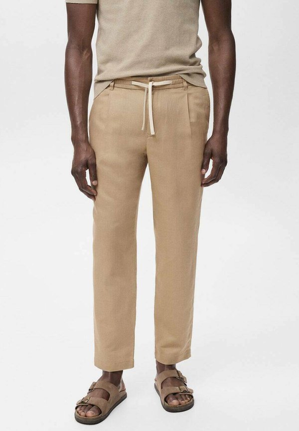 WITH DRAWSTRING - Trousers - beige
