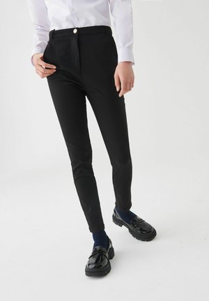 Next, SENIOR GOLD SNAP HIGH WAISTED SKINNY STRETCH  - Püksid - black
