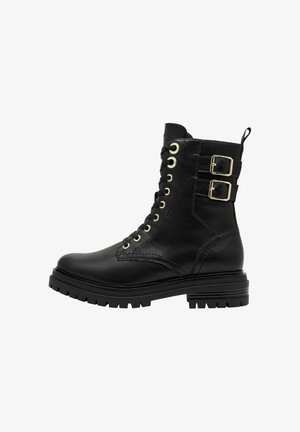 Kotníkové boty na platformě - black gold
