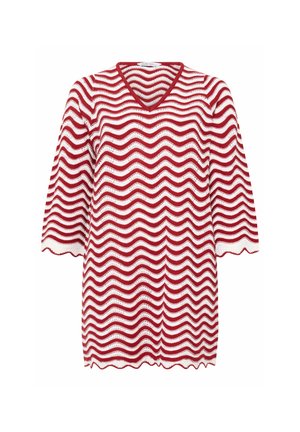 Yours Clothing, WOMEN'S JUMPER DRESSES - Strikkjoler - red
