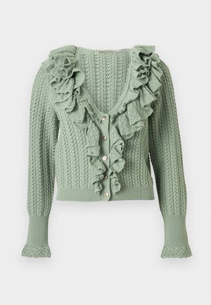 Alice + Olivia EILEEN RUFFLE CARDIGAN - Chaqueta de punto - garden mist