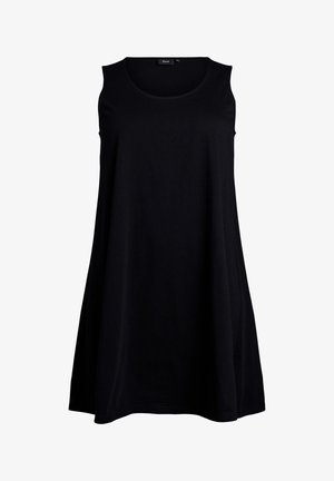 Zizzi Jerseykleid - black solid