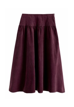 DROPPED WAIST MIDI - A-line skirt - burgundy/red