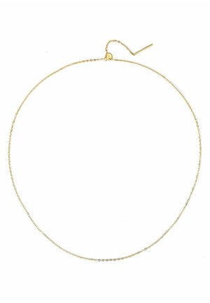 Gold-plated Kettenhalskette mit einfachem Design, dünnen, filigranen Gliedern und einem Schiebeverschluss für anpassbare Länge.