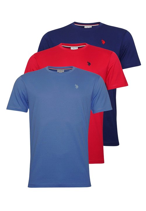 U.S. Polo Assn. 3 PACK KURZARM - Tricou basic - blau