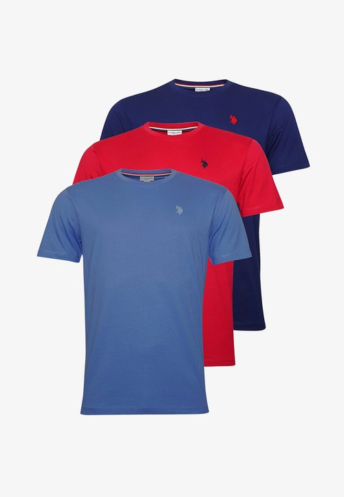 U.S. Polo Assn. 3 PACK KURZARM - Tricou basic - blau