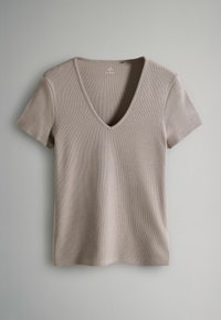 THE SET REGULAR FIT - 3 PACK V-NECK SHORT SLEEVED  - Pamata T-krekls - black white taupe brown
