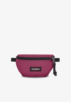 Czerwono-brązowa nerka Eastpak wykonana z trwałego materiału, z zamkiem błyskawicznym, czarnymi akcentami i naszywką z logo z przodu. Kompaktowy design.