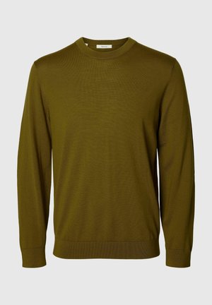 Selected, SLMTRAY LS KNIT MERINO CREW NECK NOOS - Maglione - fir green