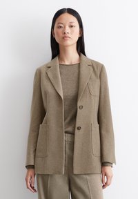 Marc O'Polo 2-BUTTON, ATTACHED POCKETS, NOTCH LAPEL - Blazer - shaded brown melange