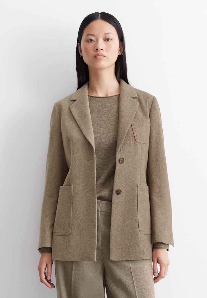 Marc O'Polo 2-BUTTON, ATTACHED POCKETS, NOTCH LAPEL - Blazer - shaded brown melange