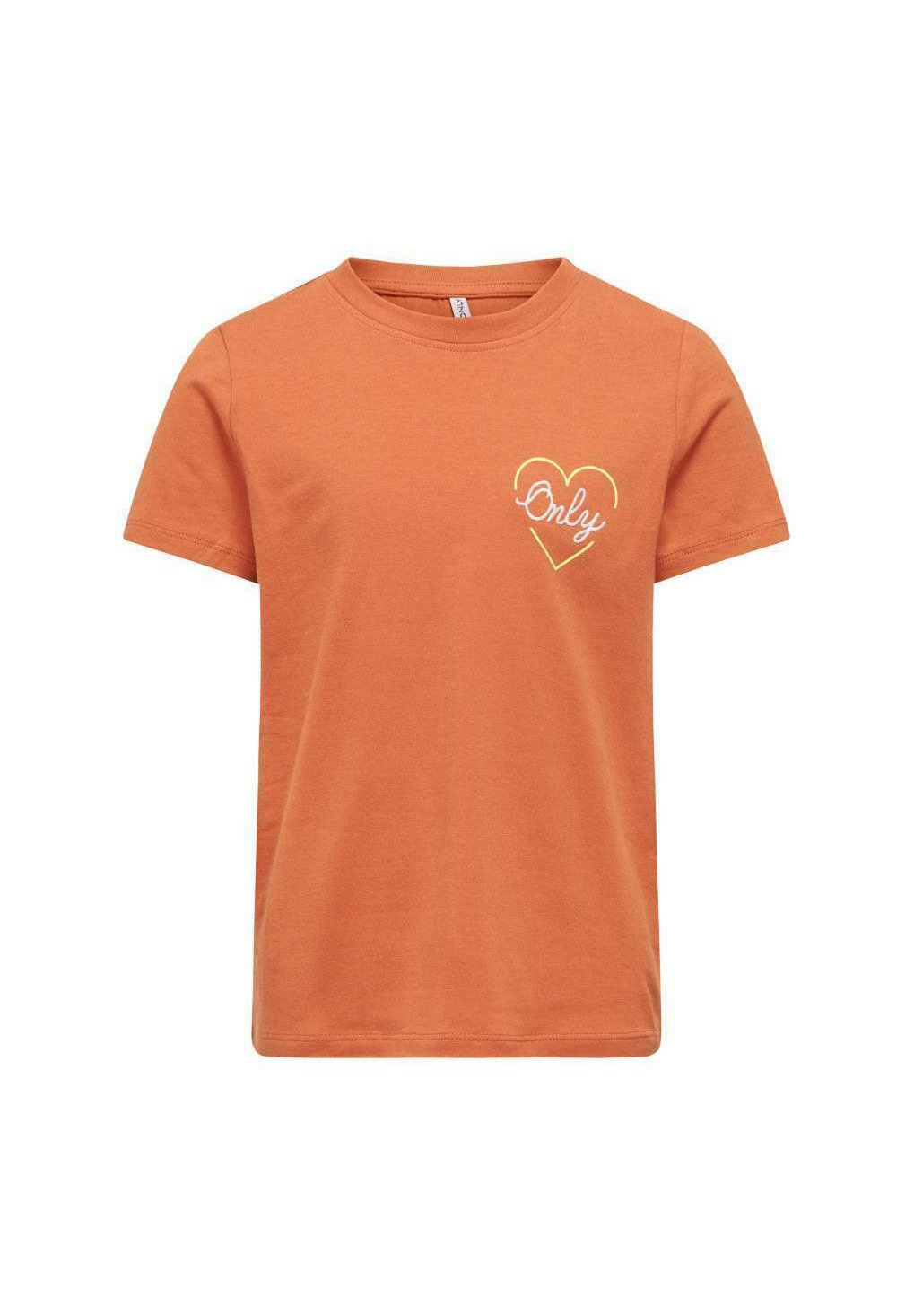 ONLY T-shirt imprimé rouille/orange