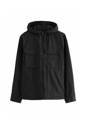 HOODED UTILITY SHACKET  - REGULAR FIT - Kerge jope - black