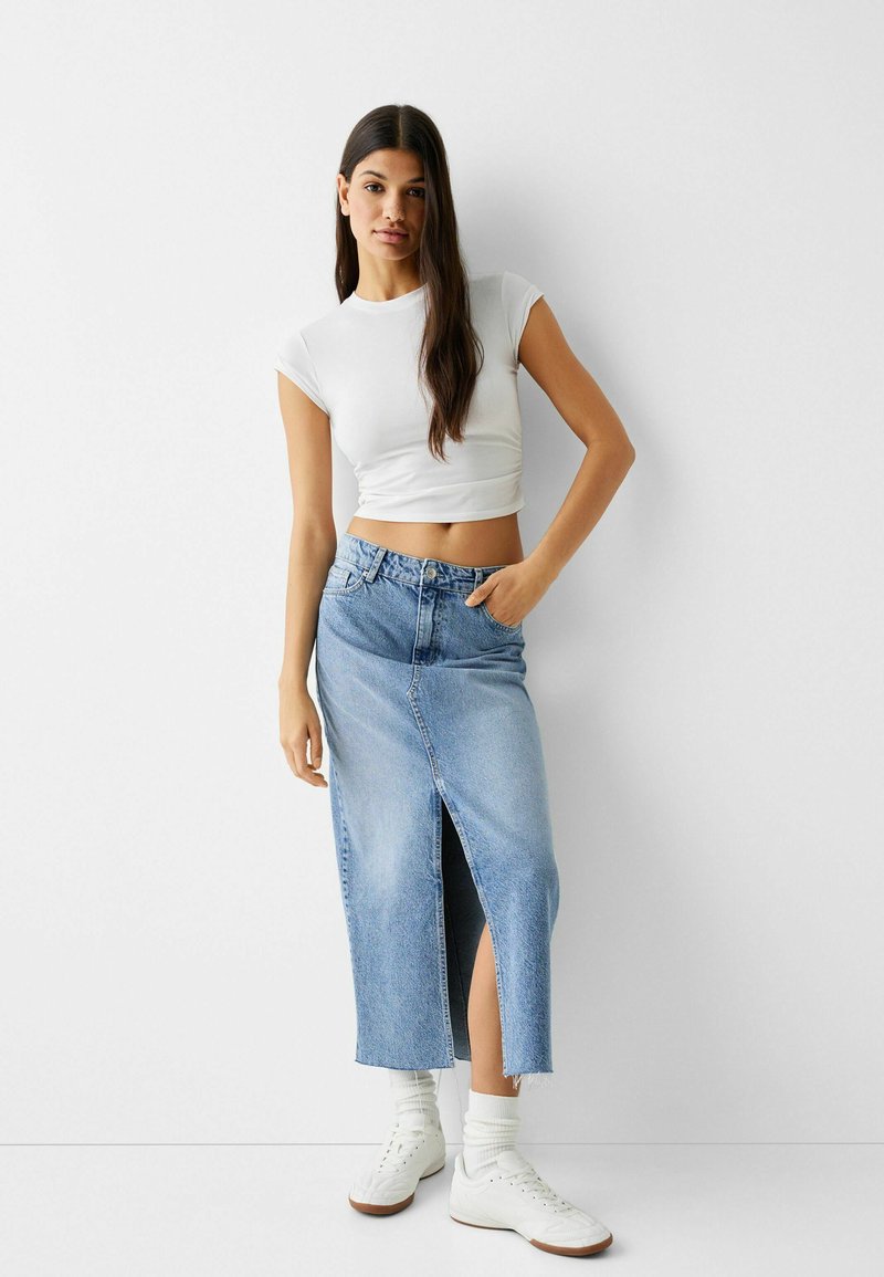 Bershka Jeansrok lichtblauw denim Bershka Jeansrok lichtblauw denim