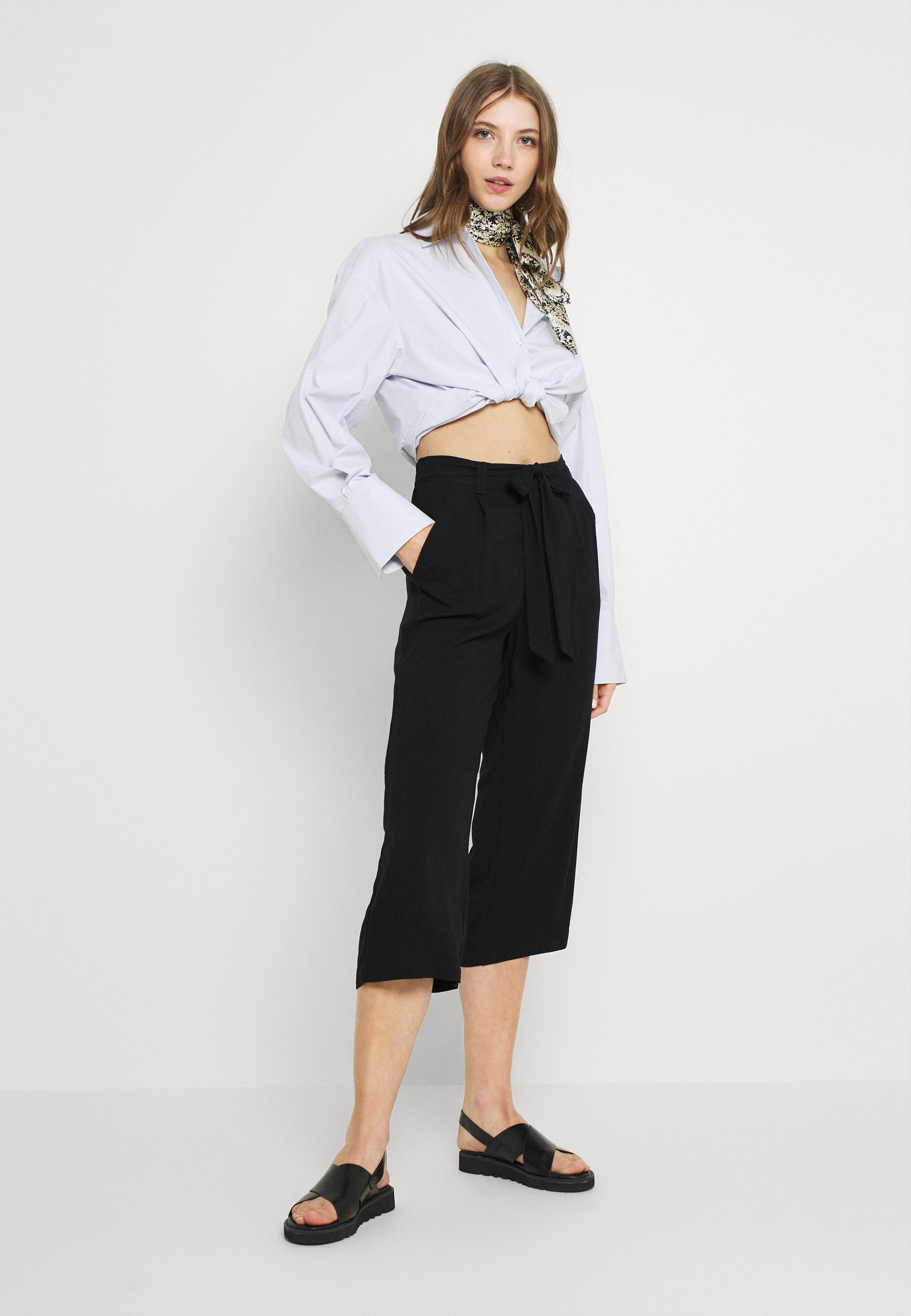 ONLY ONLNOVA LIFE CROP PALAZZO PANT - Pantaloni - black/nero - Zalando.it