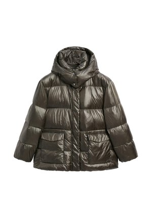 PUFFER  WITH HOOD  - Gewatteerde jas - mottled green