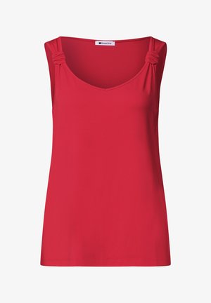 Street One, TOP WITH V-NECK AND KNOT DETAIL - Débardeur - salsa red
