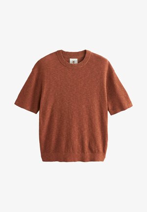 Next SHORT SLEEVE CREW NECK WITH - REGULAR FIT - T-shirt basic - rust brown