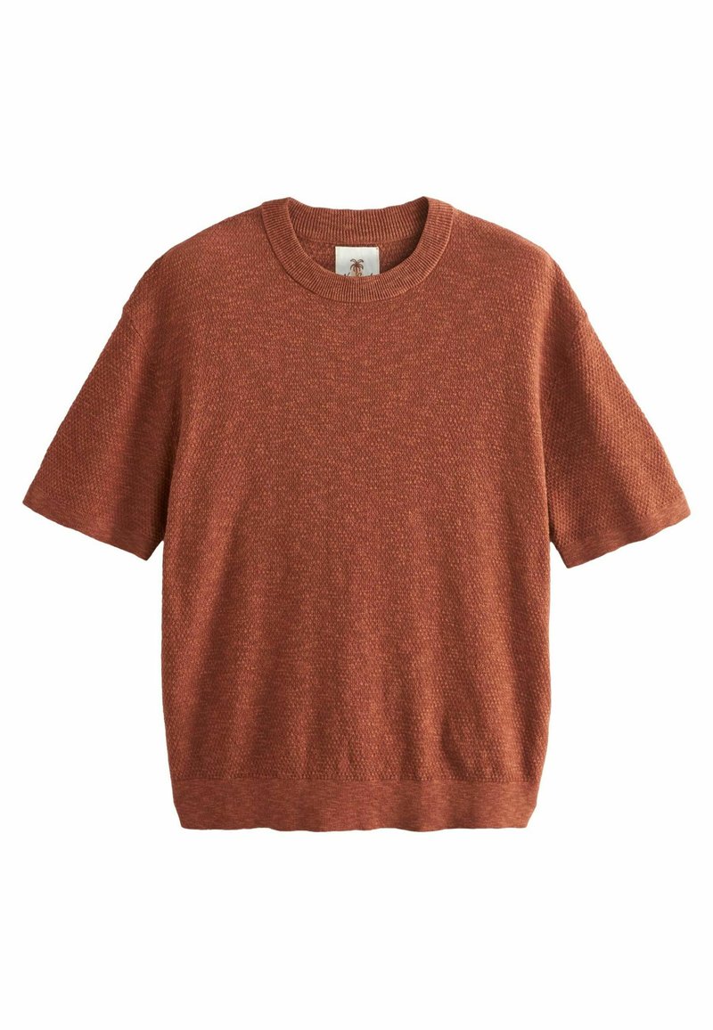 Next SHORT SLEEVE CREW NECK WITH - REGULAR FIT - T-shirts basic - rust brown