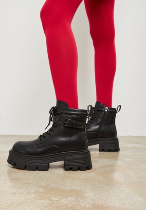 Platform ankle boots - black