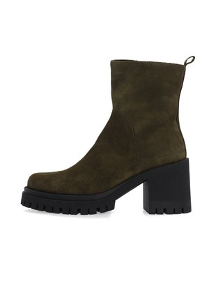 Enkellaarsjes met hoge hak - dark green