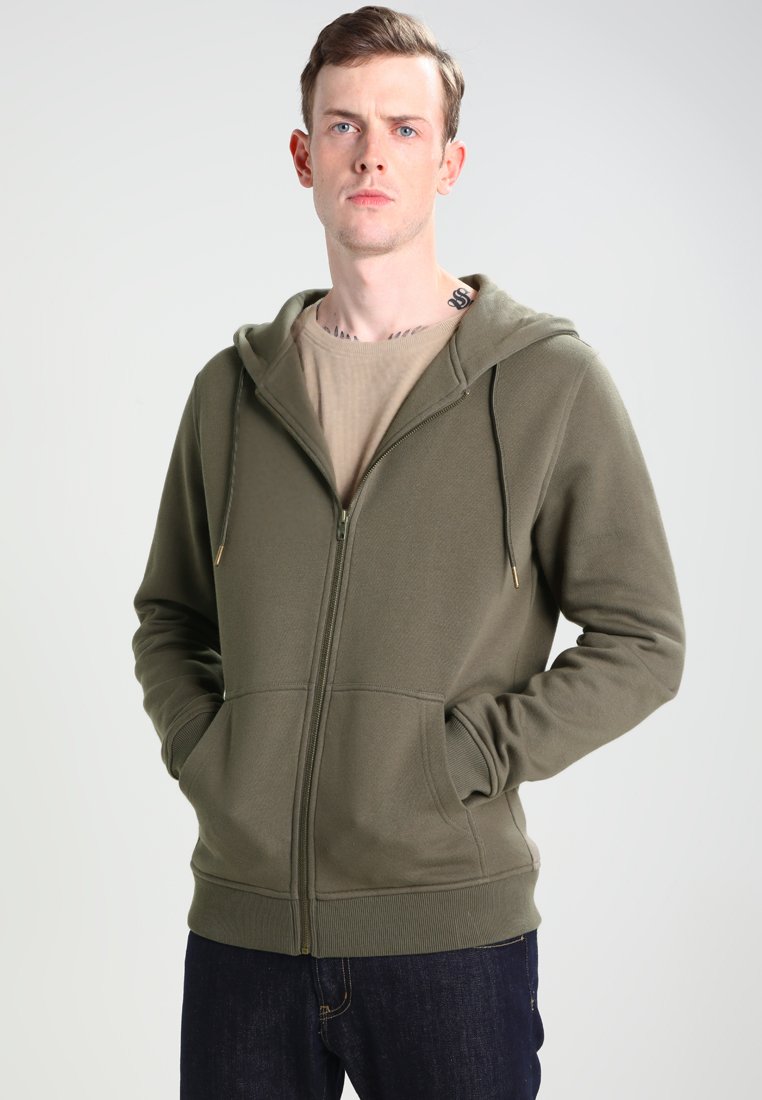 Urban Classics BASIC - Sweat zippé - army green