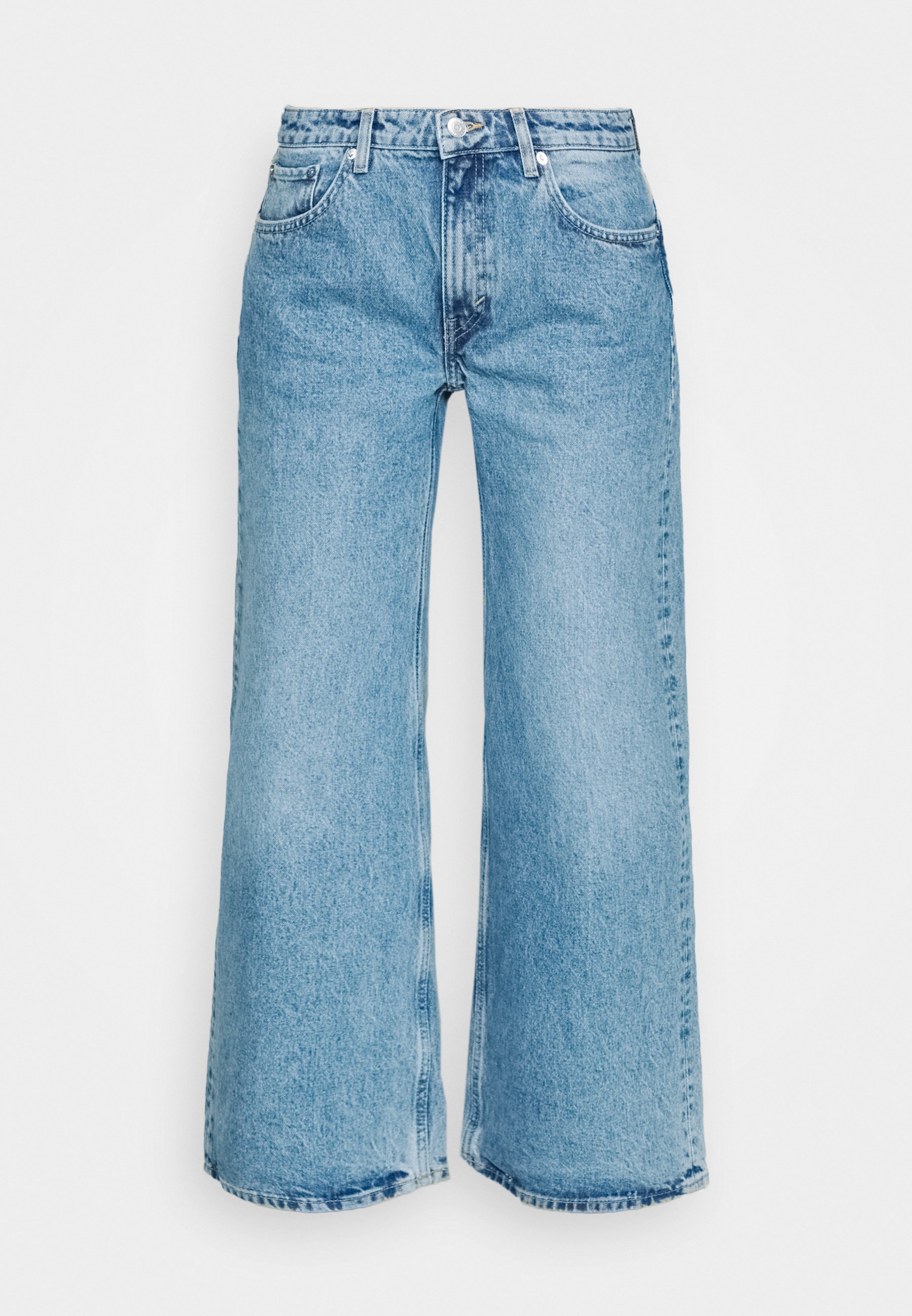Weekday Ray Low Flared Jeans Hanson Blue, Women's, Size: 30x32, Light Blue