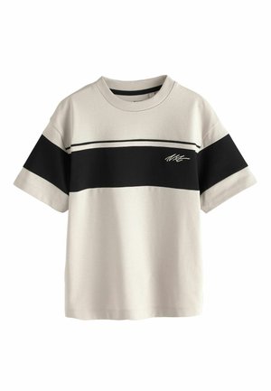 Next, REGULAR FIT - COLOURBLOCK SHORT SLEEVE T-SHIRT . - Print T-shirt - cement black