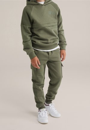 WE Fashion, Tracksuit bottoms - mottled dark green