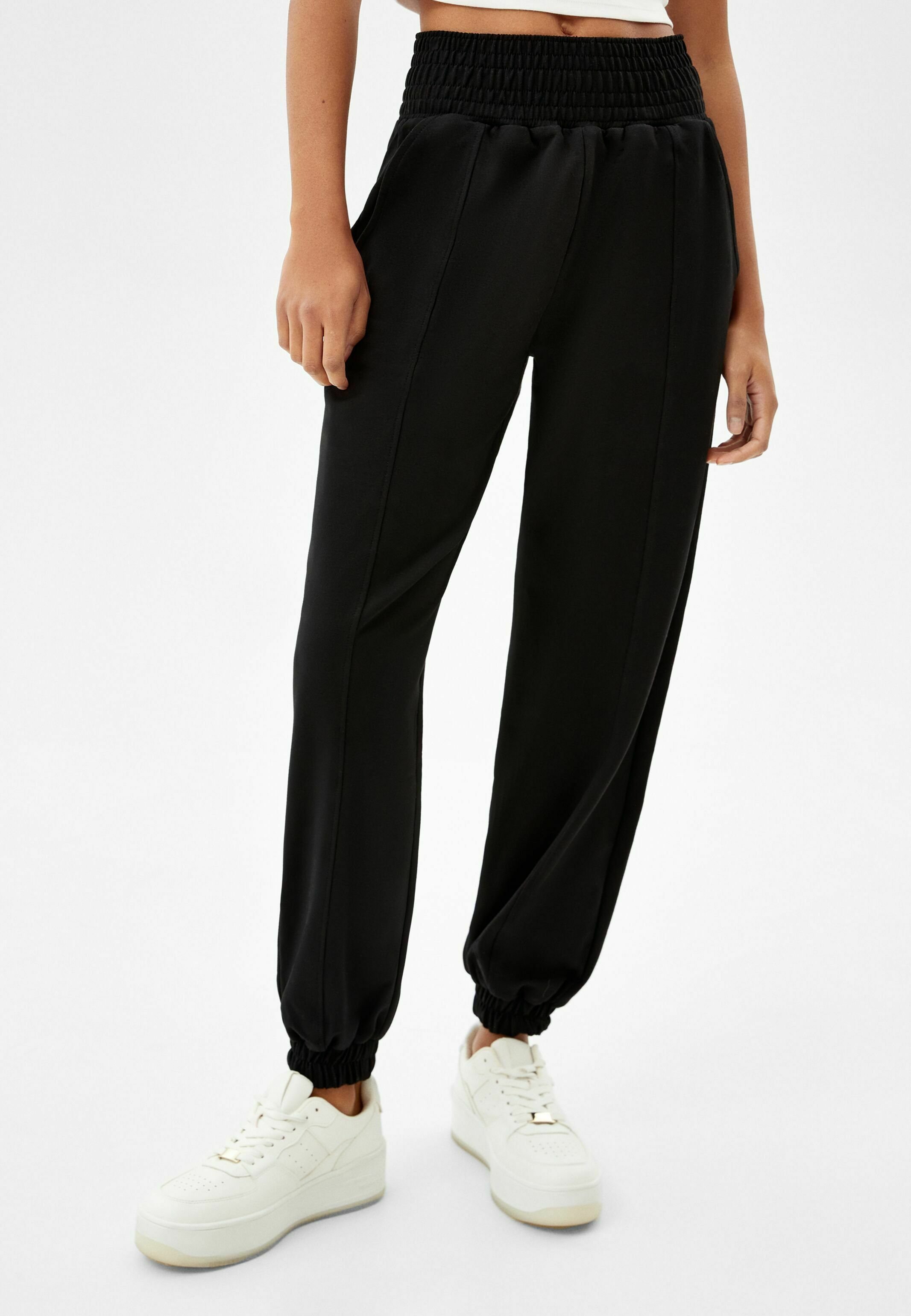 Bershka PLUSH - Pantaloni sportivi - black/nero - Zalando.it