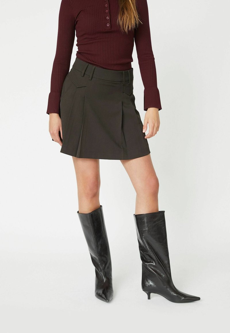 Co'couture LUNA POCKET - A-vonalú szoknya - dark brown
