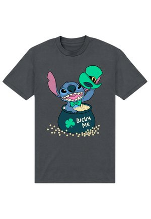 LILO & STITCH LUCKY STITCH - T-shirt imprimé - light charcoal