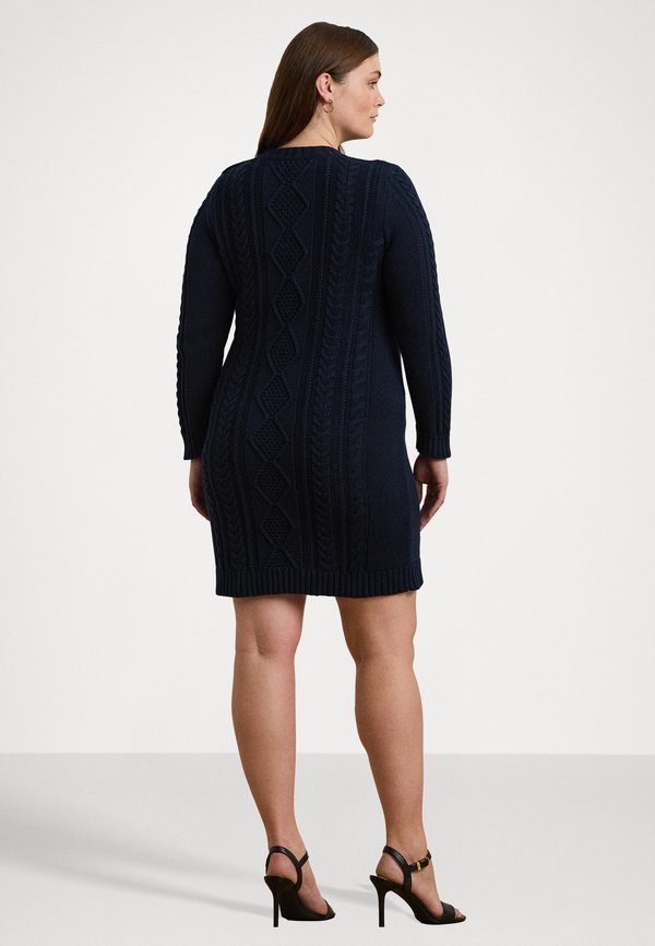BUTTON TRIM ARAN KNIT SWEATER DRESS - Jumper dress4