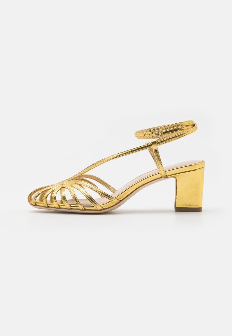 Loeffler Randall LIVVY LATTICE MID HEEL - Sandals - gold