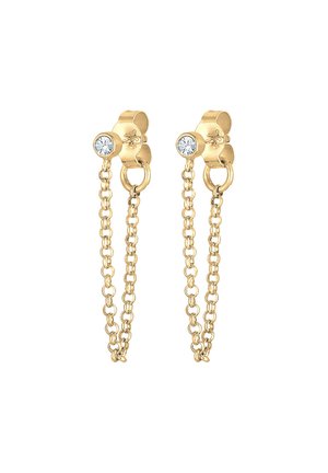 Elli DOUBLE CHAIN - Earrings - gold-coloured