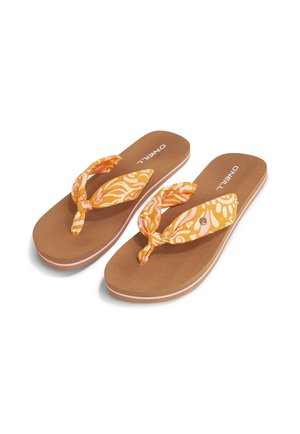T-bar sandals - orange abstract wave