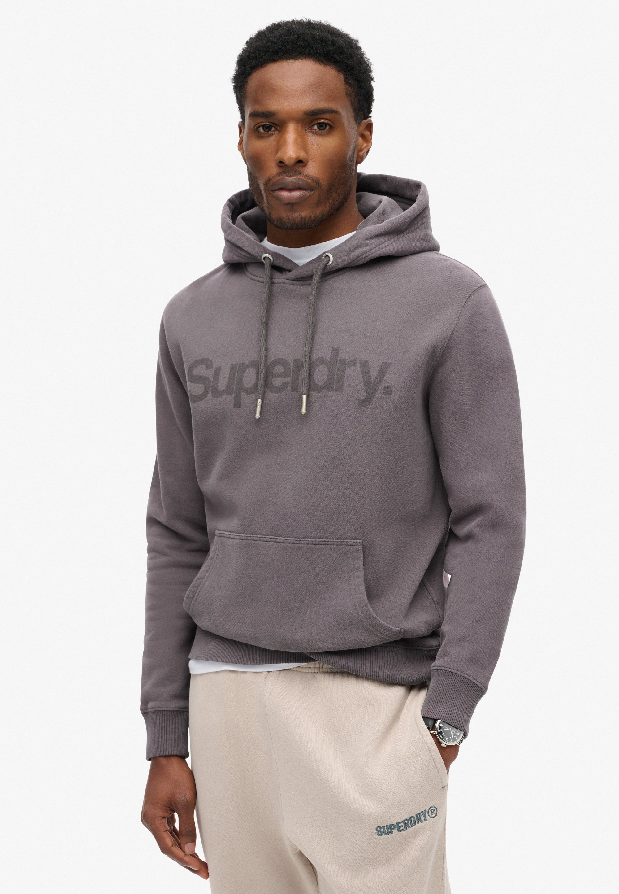 Superdry & Co MOUNTAIN RELAXED - Sweat à capuche - glacier grey marl/gris clair