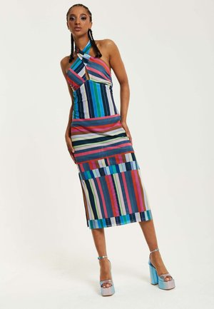 COLOUR BAR HALTER NECK MIDI  - Shift dress - multi-coloured