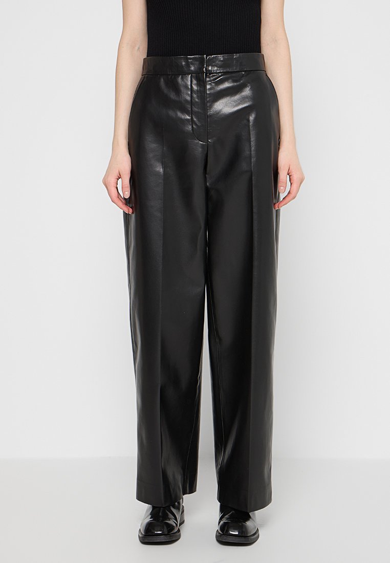 Calvin Klein Jeans Leren broek zwart