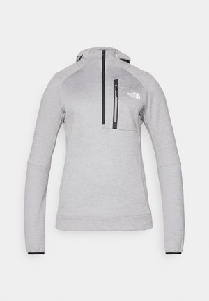 The North Face MOUNTAIN ATHLETICS HOODED 1/4 - Mikina s kapucí - pale grey heather/meld grey