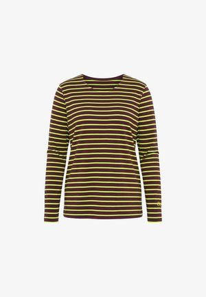 LAURASØN, STRIPED CREW NECK SHIRT - Camiseta de manga larga - lime flash