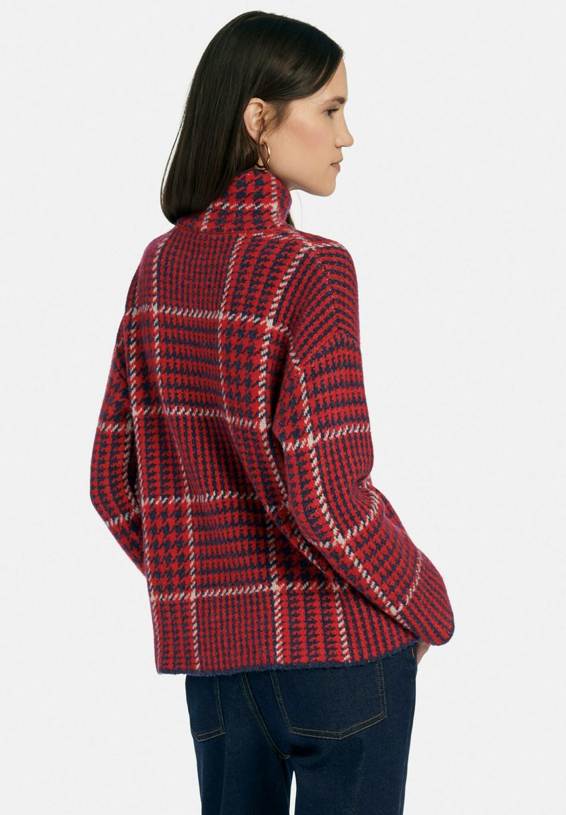 Damen Strickjacken | DAY.LIKE Strickpullover rot/marine/multicolor/rot - EA33895 Damen Strickjacken | DAY.LIKE Strickpullover rot/marine/multicolor/rot - EA33895