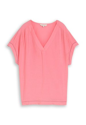TOM TAILOR, TOM TAILOR BLUSEN & SHIRTS LOOSE FIT BLUSE MIT V-AUSSCHNITT - Bluse - soft fuchsia pink