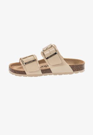 SAMOS EGS - Pantolette flach - beige lack