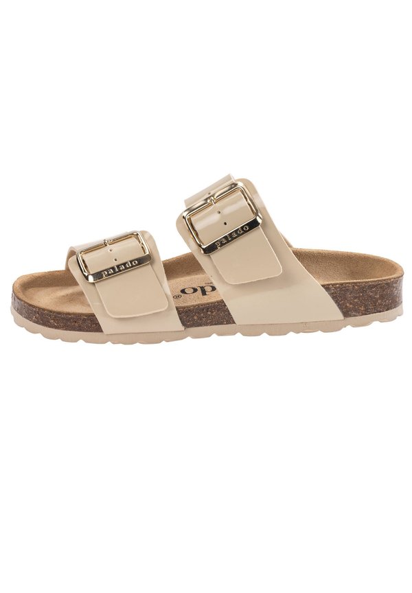 SAMOS EGS - Pantolette flach - beige lack