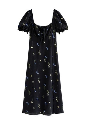 New Look, FLORAL PRINT MILKMAID MIDI DRESS - Jurk - black pattern